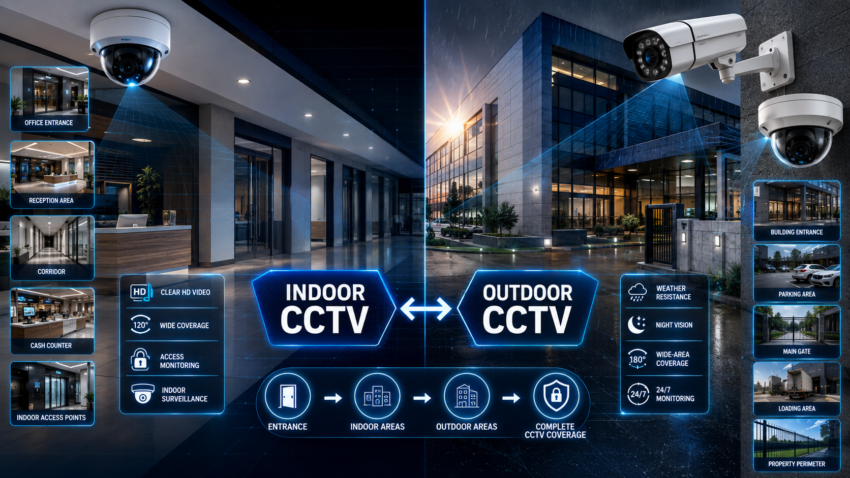 Indoor vs Outdoor CCTV Cameras: Which Is Best for Commercial Properties?