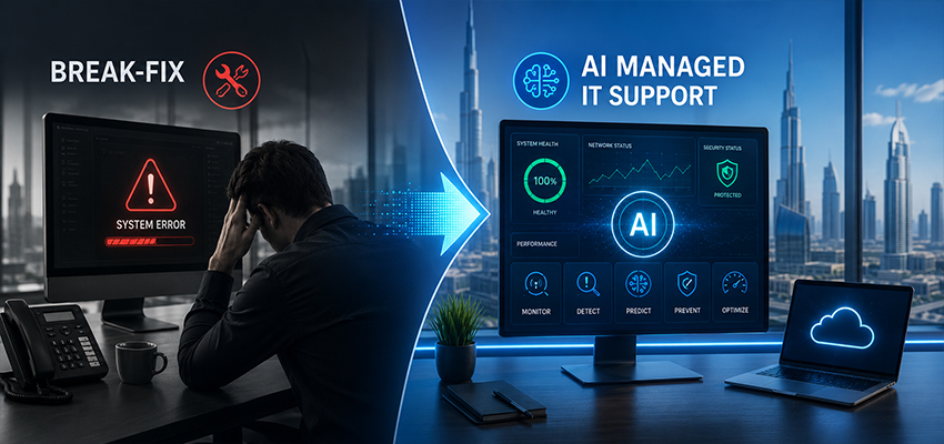 Managed IT Services in Dubai: Shift from Break-Fix to AI Support
